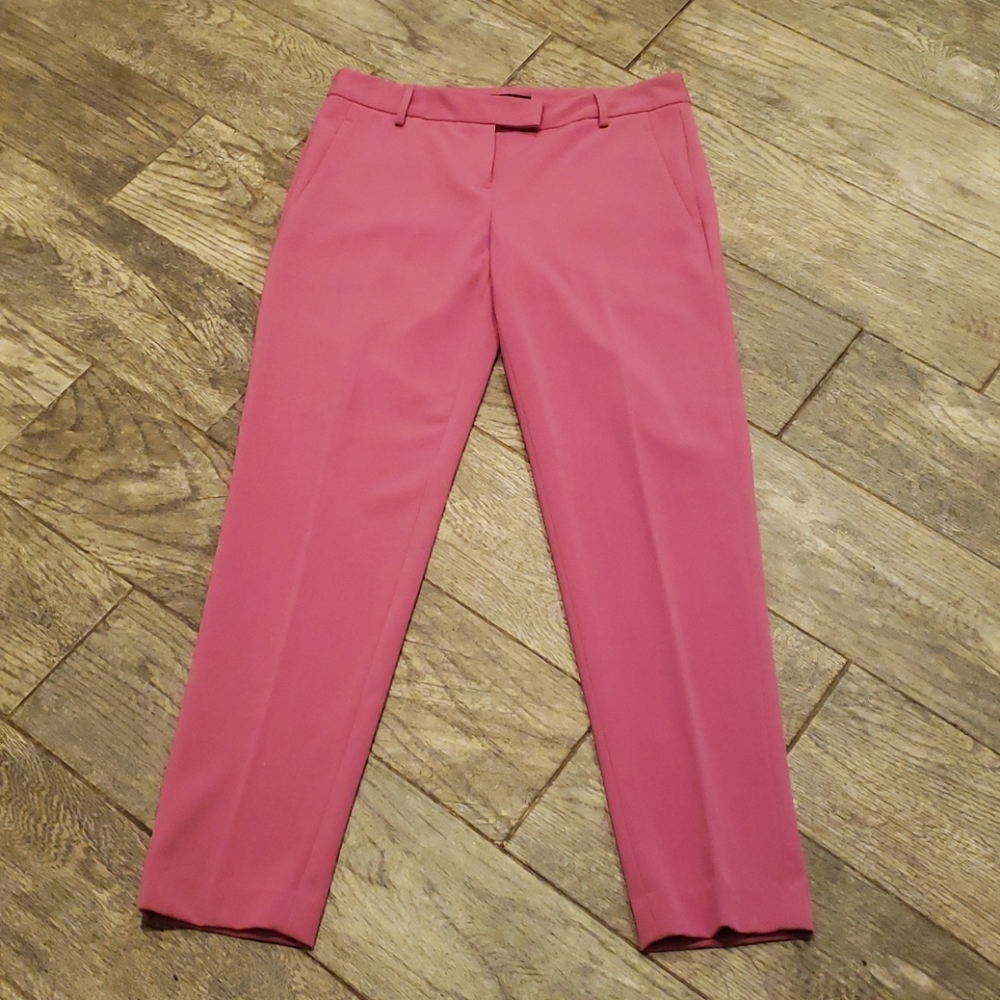 Bask Atelier Pink Straight Leg Ankle Pants